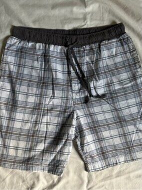 Joe Boxer Men's Sleep Shorts Large Plaid 100% Cotton Lounge Pajama Drawstring